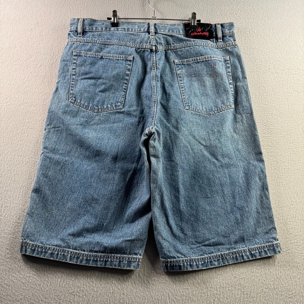 Vintage FUBU Jorts Mens 40 Blue Denim Baggy Jean Shorts Y2K